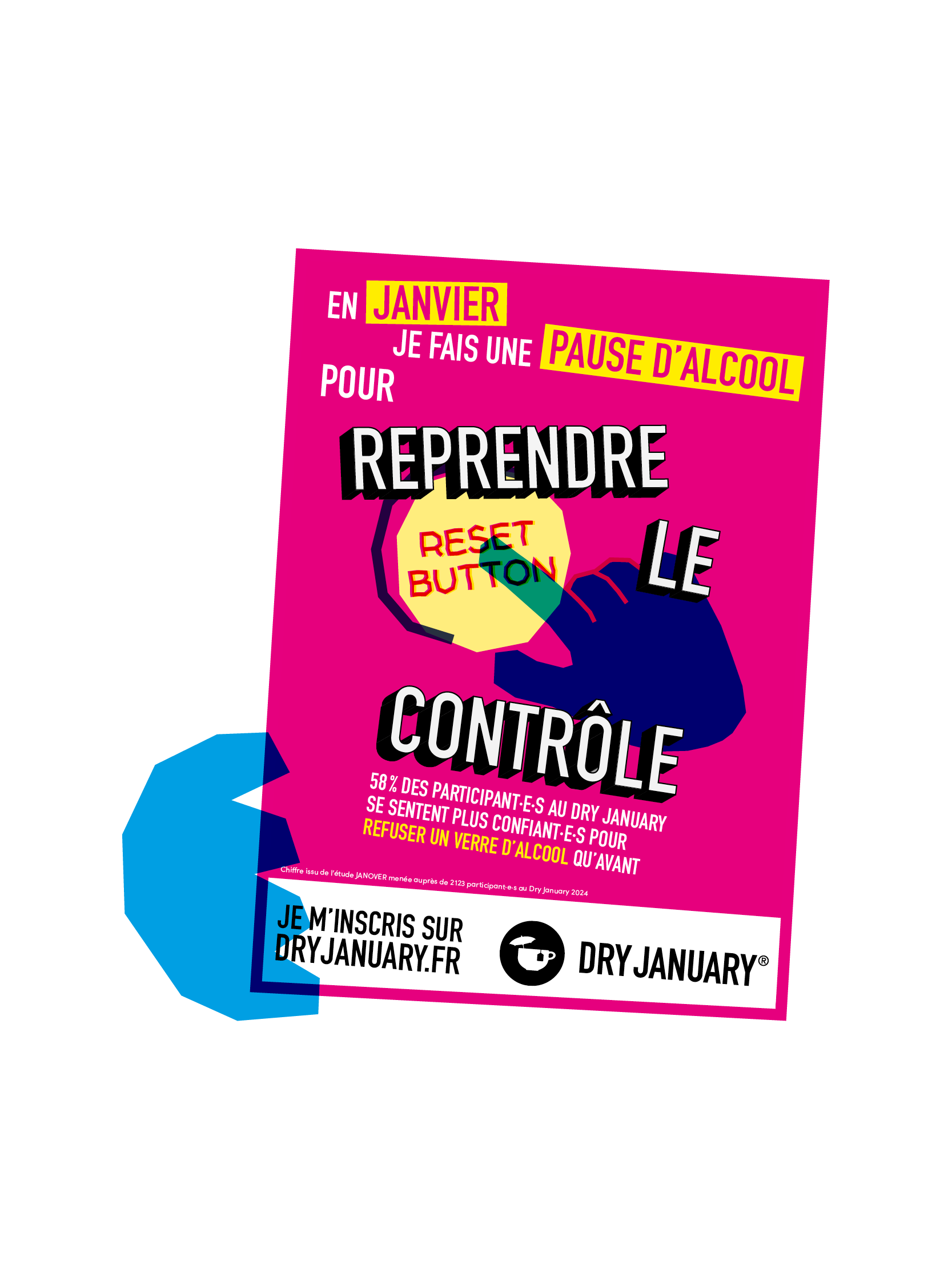 Une main tient un flyer du Dry January